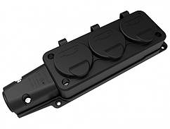 Розетка настінна каучукова потрійна з кришкою BEMIS 1P + N + E 220-250В 16А IP54, ВК1-1402-3613