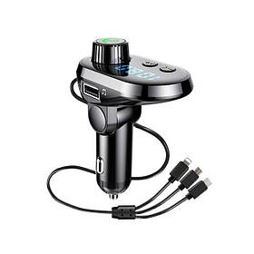 FM модулятор Car Q15 автомобільний / ФМ модулятор трансмітер Black