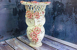 Цукерниця "Сова" плетінка квіткове ліплення 30*20*20*20