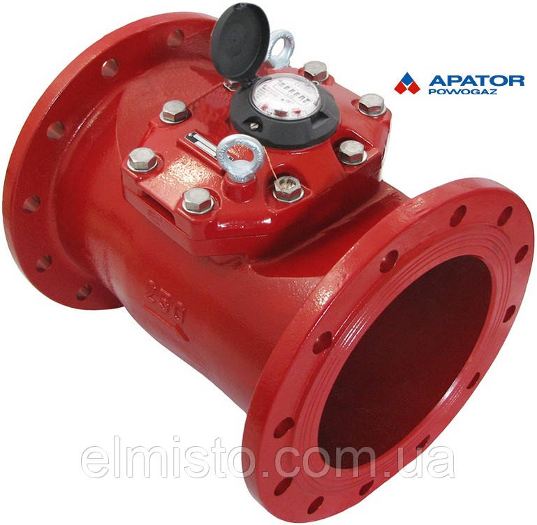 Лічильник Apator PoWoGaz MWN 130-250 (ГВ) гарячої води турбінний Dn 250 сухохід промисловий, фото 1