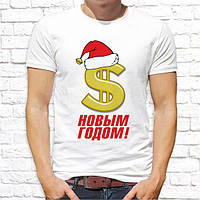 Мужская футболка с новогодним принтом "$ Новым годом!" Push IT