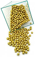 Посыпка шарики золото 5 мм, 50 грамм