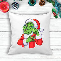 Подушка с новогодним принтом Гринч (The Grinch) В слезах