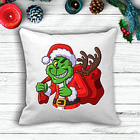 Подушка с новогодним принтом Гринч (The Grinch) с рюкзаком