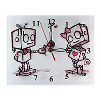 Часы настенные ДомАрт СГ2 Влюбленные роботы Тихий ход 20х25х5 см (21366)