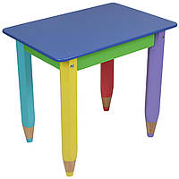 Детский столик парта для творчества "Карандашики" 60*40 (цвет столешницы - синий)