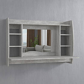 Навісний туалетний столик з дзеркалом G0081 Бетон