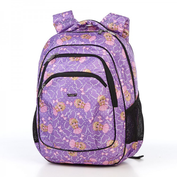 Рюкзак шкільний у 2-4 клас ортопедичний для дівчинки легкий Dolly 541 бузковий із кишенями