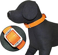 Ошейник для собак 26-40 см Croci LEATHERETTE Экокожа/нейлон (оранжевый лак)