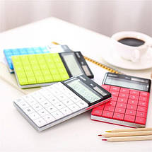 Калькулятор бухгалтерський Deli 1589 блакитний, 12 розряд, безшовні кнопки, 165*103*12,5, фото 4