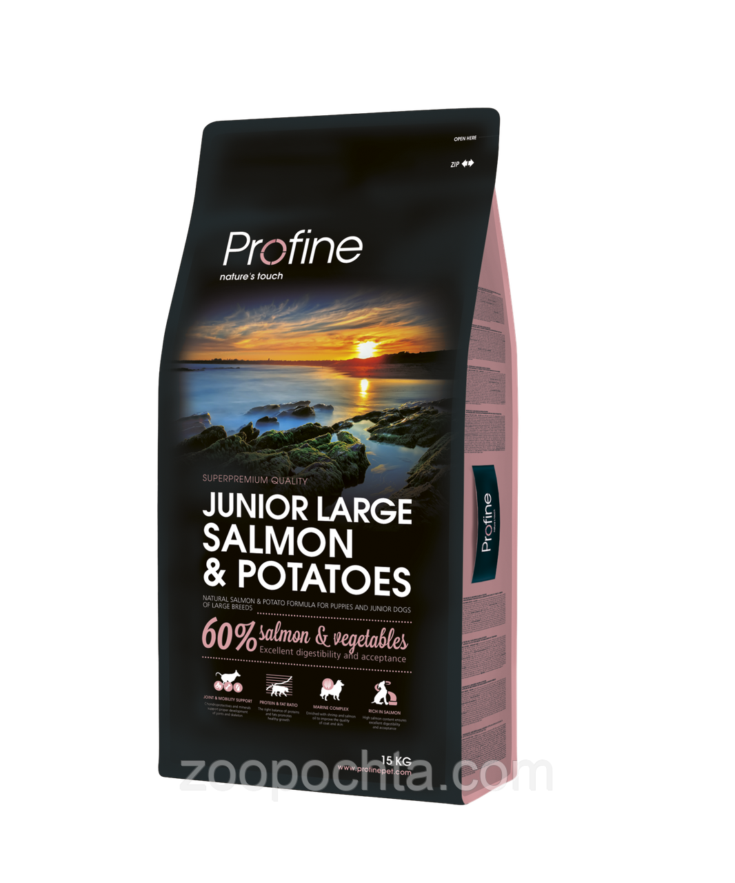 Сухий корм Profine Junior Large Salmon and Potatoes для собак юніорів великих порід із лососем і картоплею 15КГ, фото 1