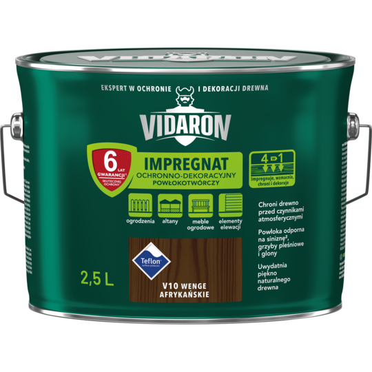 Лак декоративний захисний для деревини V10 Vidaron АФРИКАНСЬКЕ ВЕНГЕ 2.5л