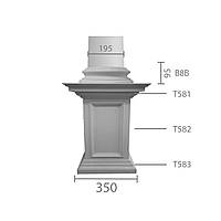 База колонны из гипса, гипсовая база, основание для колонны б-8а (Вал В-8в)