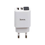 Мережевий Зарядний Пристрій v сдисплеем Hoco C63A 2USB Led, фото 4