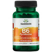 Пиридоксин, Витамин B-6 Swanson 100 мг. 100 капс.