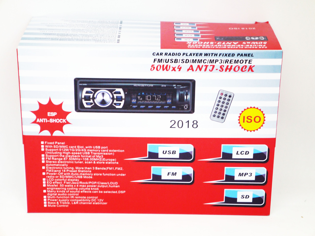 Автомагнітола 2018 Usb+Sd+Fm+Aux+ пульт (4x50W)