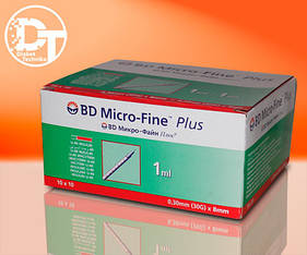 Шприци інсулінові BD Мікро Файн Плюс U-40 1 мл (Micro Fine Plus U-40 1 ml) — 100 шт.