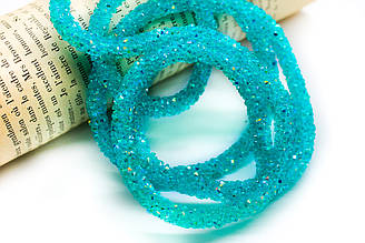 Стразовий шнур 6 мм 1 м Яскраво-блакитний АВ_811AB
