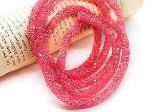Стразовий шнур 6 мм 1 м Яскраво-рожевий АВ_819AB
