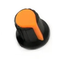 Ручка AG3 для потенціометра чорна з жовтогарячою вставкою, фото 1