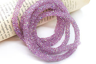 Стразовий шнур 6 мм 1 м Бузковий АВ_824AB