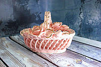 Конфетница-корзинка Олька розовая h 13 см