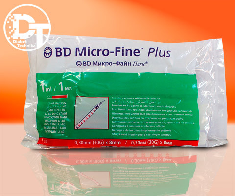 Шприци інсулінові BD Мікро Файн Плюс U-40 1 мл (Micro Fine Plus U-40 1 ml) — 10 шт.