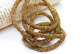 Стразовий шнур, ціна за 1м, колір золото, діаметр 6мм_808G