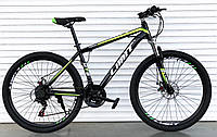 Велосипед горный TopRider TX800 Limit 26" колеса, рама 17", 21 скорость, рост от 140 см Салатовый