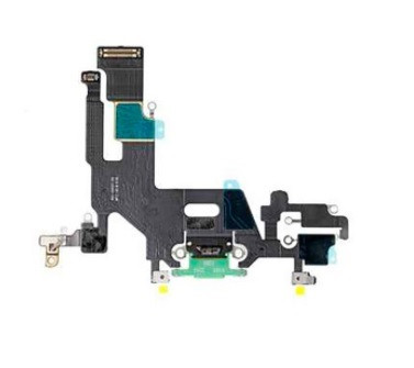 Шлейф (Flat cable) для iPhone 11 з роз'ємом зарядки, мікрофоном (Сріблястий) Оригінал, фото 1