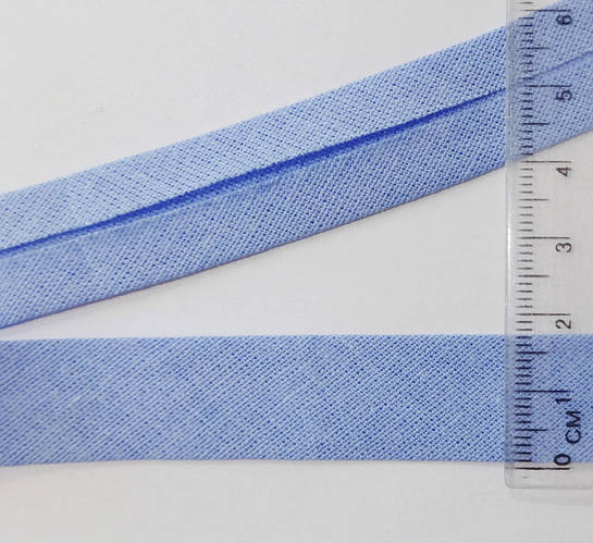 Купить Косая бейка 100% хлопок Польша 18 мм голубая (15), цена 10.70 ...