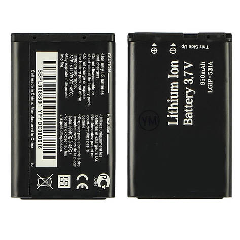 Акумулятор (батарея) LGIP-531A для LG T370/T500/KG280/GB110 AAAA, фото 2