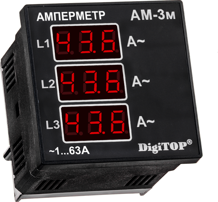 Амперметр Ам-3м (зовнішній ТТ) щитової трифазний, фото 1