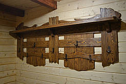 Вішалка настінна дерев'яна під старовину для лазні (1,6 м)