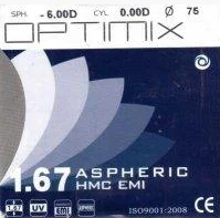 Купить Линза для очков, асферическая Optimix 1,67 HMC+EMI+UV400. Есть ...
