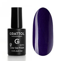 Grattol, Гель-лак Classic №087, Bilberry,темно-фиолетовый оттенок, без блесток и перламутра, плотный.