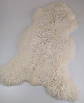 Натуральна овеча шкура біла | хутряна накидка | коврик | накидка на крісло 100×50 см (+/- 5 см)