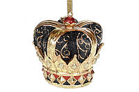 Підвісний декор Царська корона, 8 см, колір — чорний із золотом і бордо, у пакованні 4 шт. (838-275)