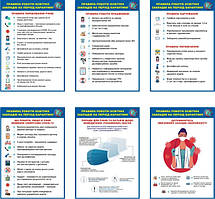 "Правила роботи освітніх закладів на період карантину" (6 плакатів, ф. А3)