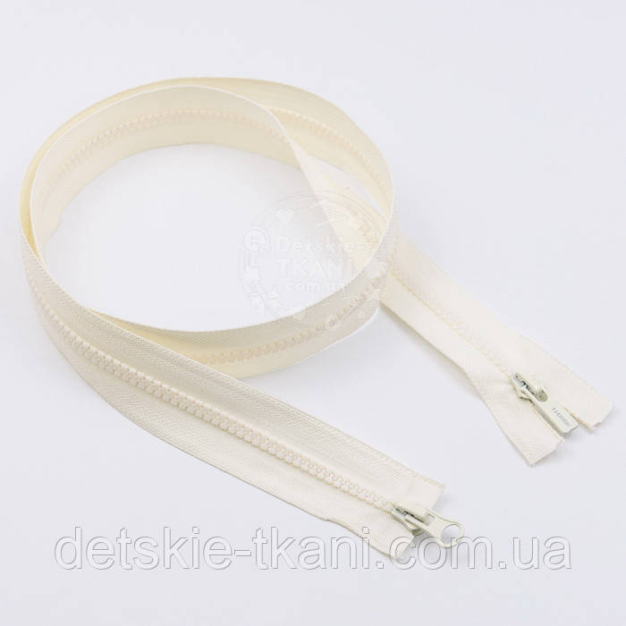 Блискавка тракторна тип 5 з двома бігунками, молочного кольору, довжина 100 см, фото 1