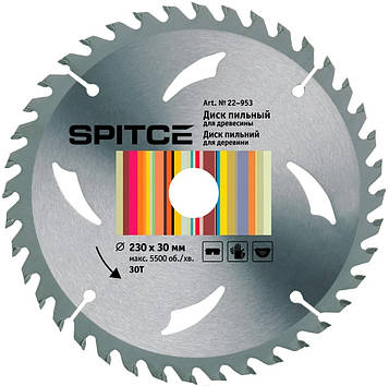 Диск пильний 230х30mm (перехідник 30/22.2mm) Т30 для деревини SPITCE