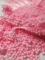 Пенопластовые шарики для слайма маленькие розовые, 2-4 мм