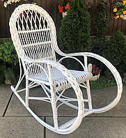 Кресло качалка на подарок | кресло-качалка плетеная белая из лозы | кресло качалка удобная