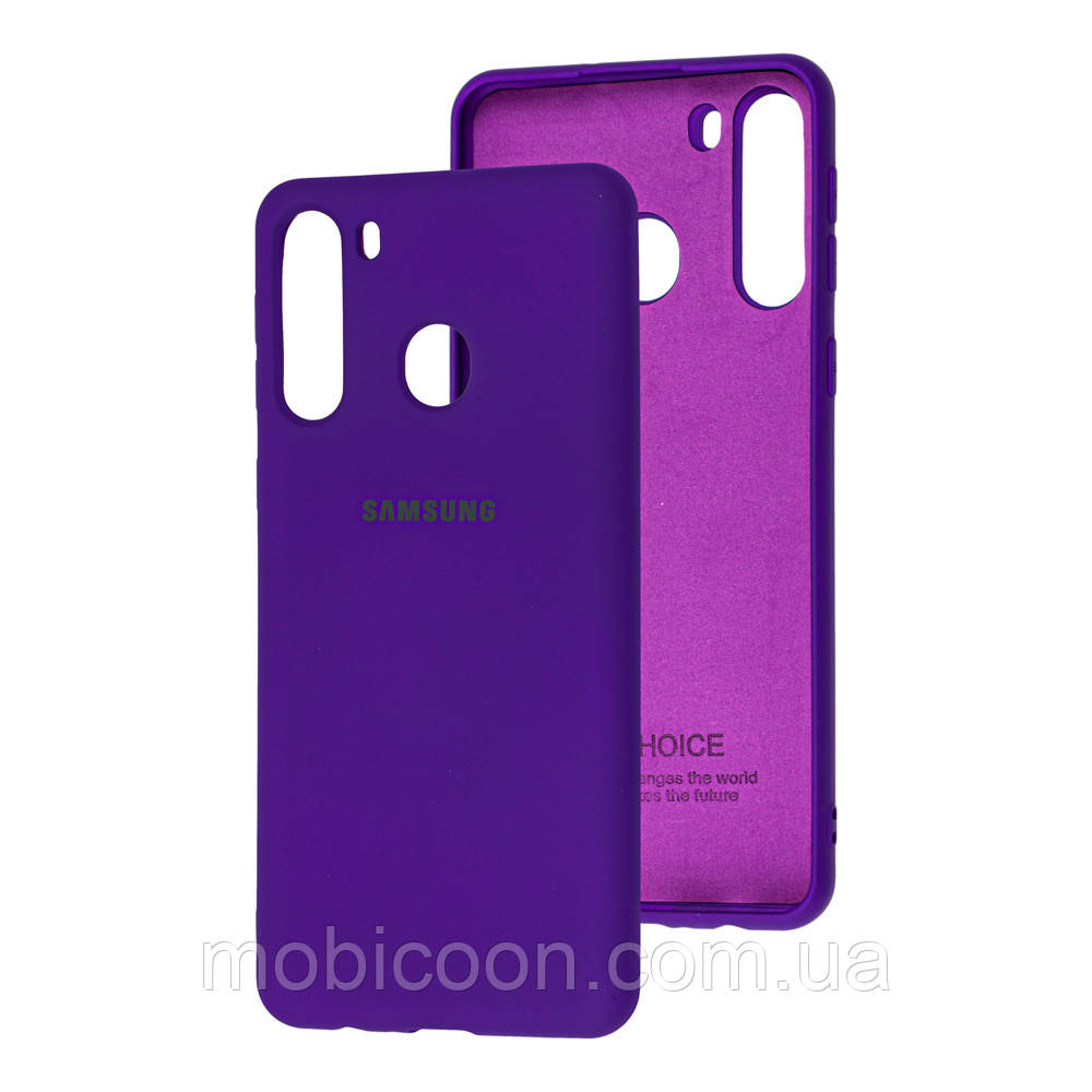 Чохол Silicone Case Full для Samsung Galaxy A21 A215 Purple (самсунг галаксі а21)