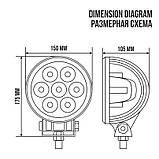 Фара LED дод. БЕЛАВТО Off-Road BOL0710 Flood(розсіюючий) (шт), фото 3