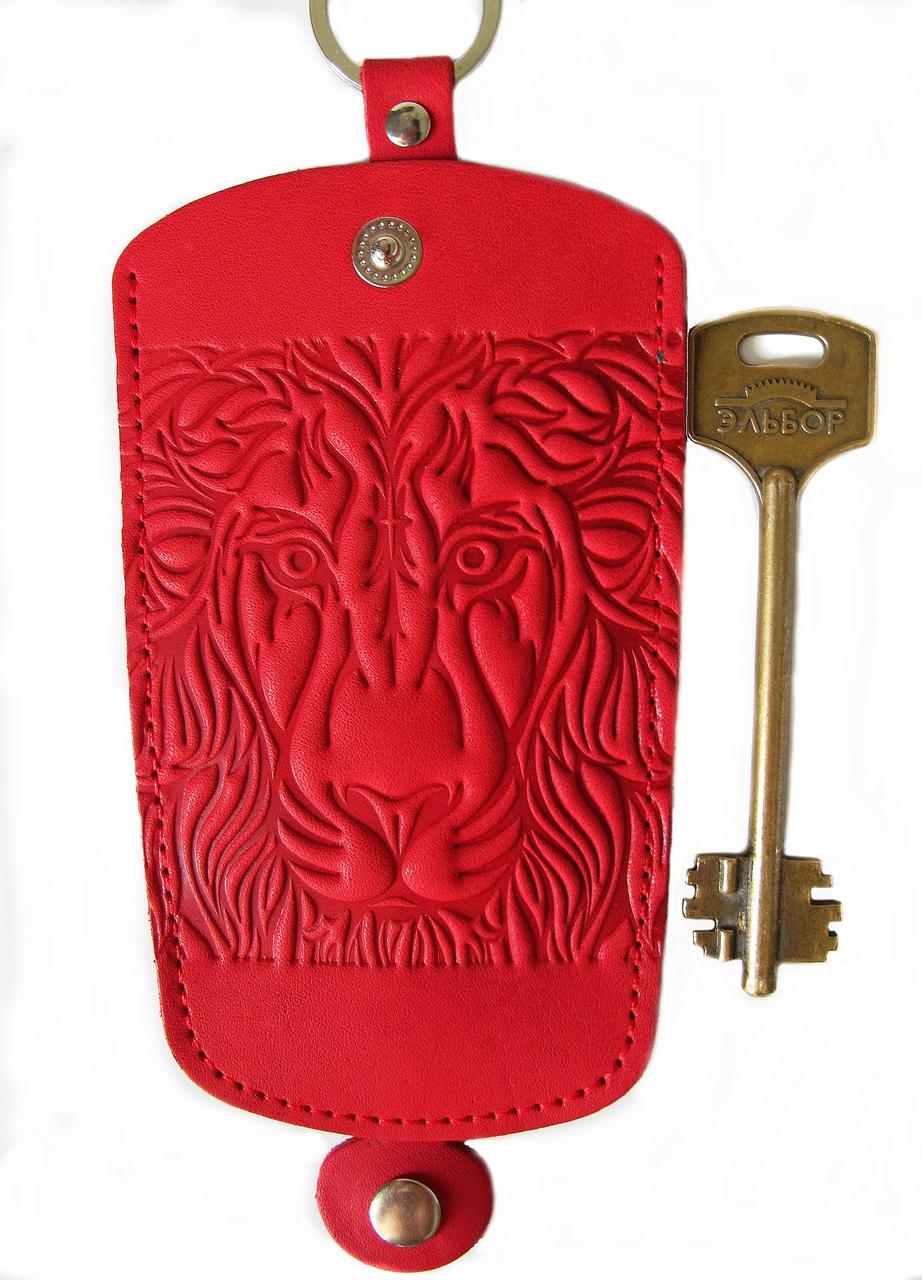Чохол для ключів великий червоний Лев