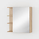 Навісна тумба з полицями і дзеркалом, шафа в ванну G0051, фото 3