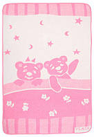 Одеяла из новозеландской шерсти детские VLADI размер 100*140 умка розовое