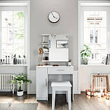 Навісна тумба з полицями і дзеркалом, шафа в ванну G0051, фото 6