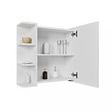 Навісна тумба з полицями і дзеркалом, шафа в ванну G0051, фото 2